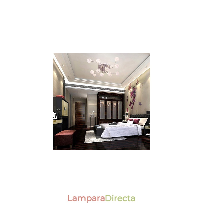 Lámpara empotrada de hierro G4 de 12 luces con pantallas de aluminio