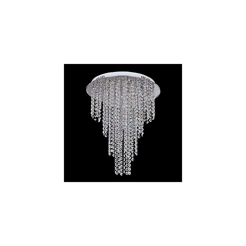 Lámpara de techo de cristal de 8 luces, contemporánea, de metal galvanizado