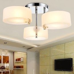 Lámpara de techo moderna contemporánea de 3 luces de metal con montaje empotrado