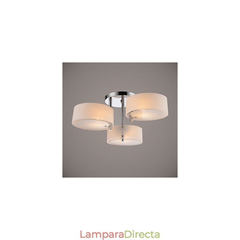 Lámpara de techo moderna contemporánea de 3 luces de metal con montaje empotrado