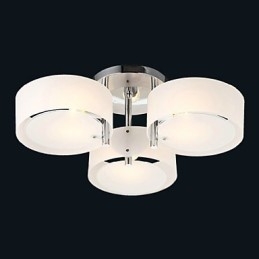 Lámpara de techo moderna contemporánea de 3 luces de metal con montaje empotrado
