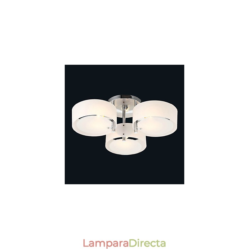 Lámpara de techo moderna contemporánea de 3 luces de metal con montaje empotrado