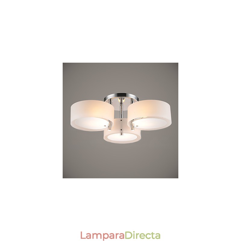 Lámpara de techo moderna contemporánea de 3 luces de metal con montaje empotrado