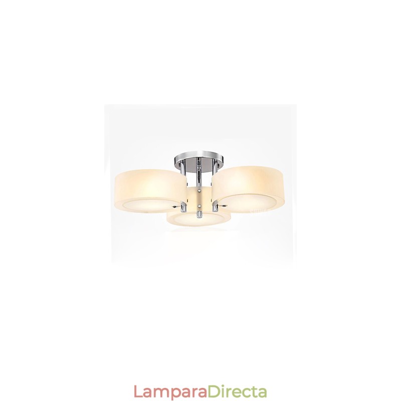 Lámpara de techo moderna contemporánea de 3 luces de metal con montaje empotrado
