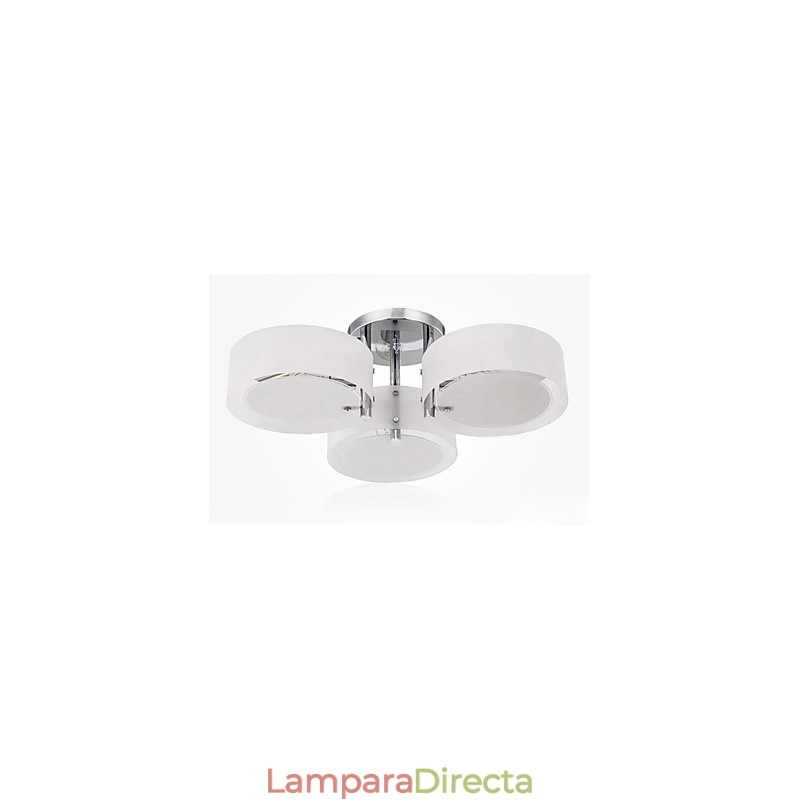 Lámpara de techo moderna contemporánea de 3 luces de metal con montaje empotrado