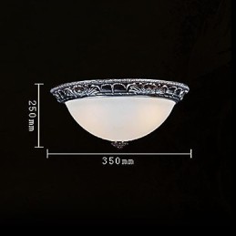 Lámpara de techo de cristal, resina, talla plateada, estilo retro europeo clásico.
