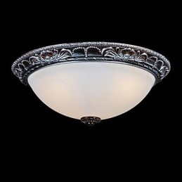 Lámpara de techo de cristal, resina, talla plateada, estilo retro europeo clásico.