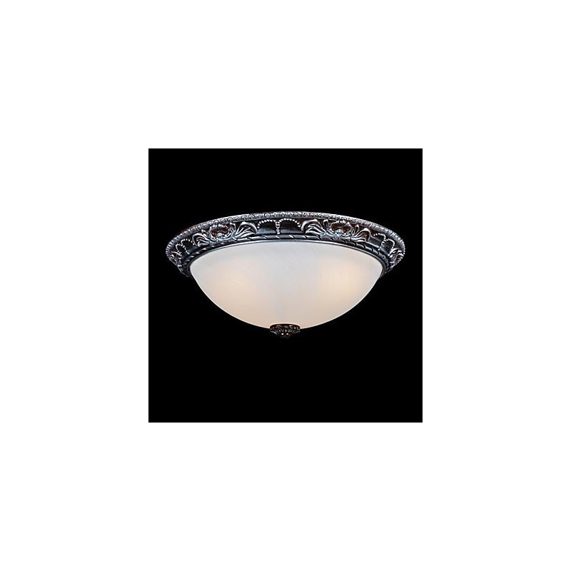 Lámpara de techo de cristal, resina, talla plateada, estilo retro europeo clásico.