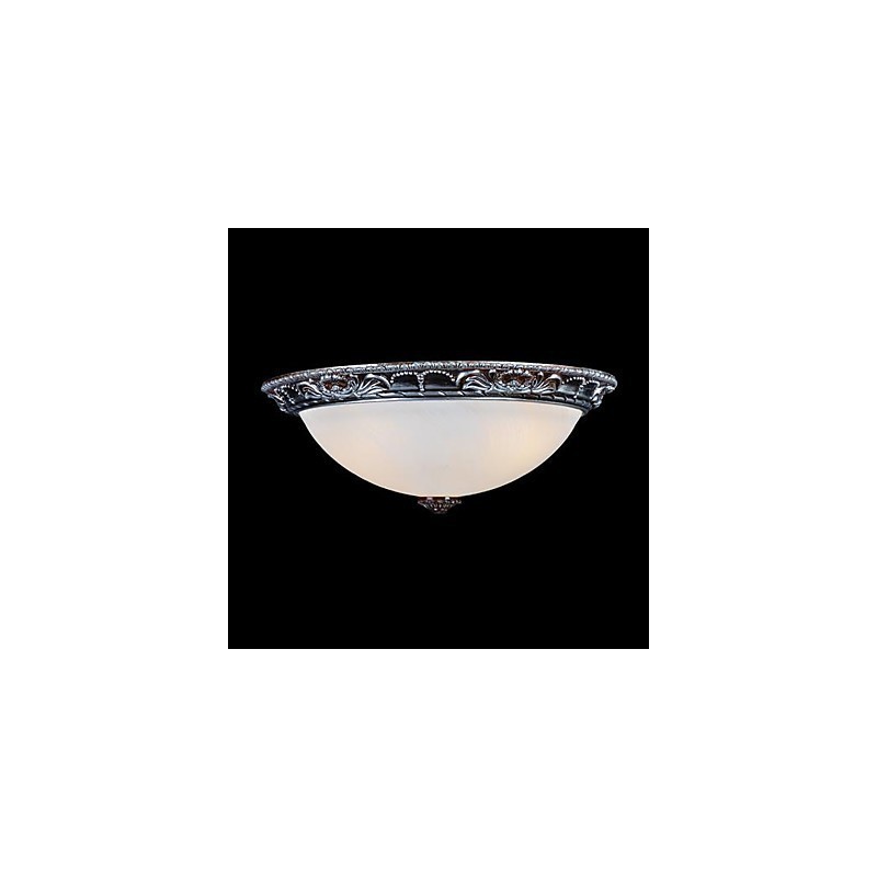 Lámpara de techo de cristal, resina, talla plateada, estilo retro europeo clásico.