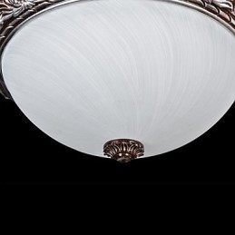 Lámpara de techo de cristal, resina, talla plateada, estilo retro europeo clásico.