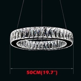 Lámparas de araña de cristal modernas con anillos individuales K9, lámparas de techo de cristal grandes para interiores