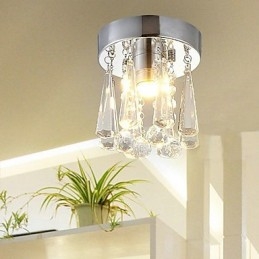 Lámpara empotrada moderna de cristal de 1 luz con forma de corona