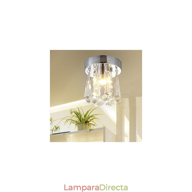 Lámpara empotrada moderna de cristal de 1 luz con forma de corona