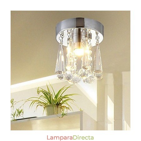Lámpara empotrada moderna de cristal de 1 luz con forma de corona Lámpara empotrada moderna de cristal de 1 luz con forma de corona