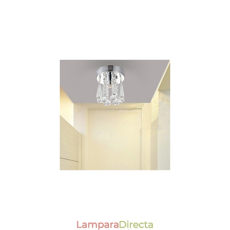 Lámpara empotrada moderna de cristal de 1 luz con forma de corona