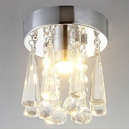 Lámpara empotrada moderna de cristal de 1 luz con forma de corona