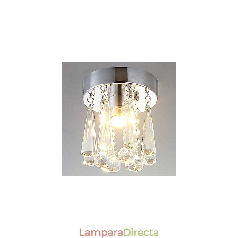 Lámpara empotrada moderna de cristal de 1 luz con forma de corona