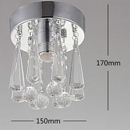 Lámpara empotrada moderna de cristal de 1 luz con forma de corona