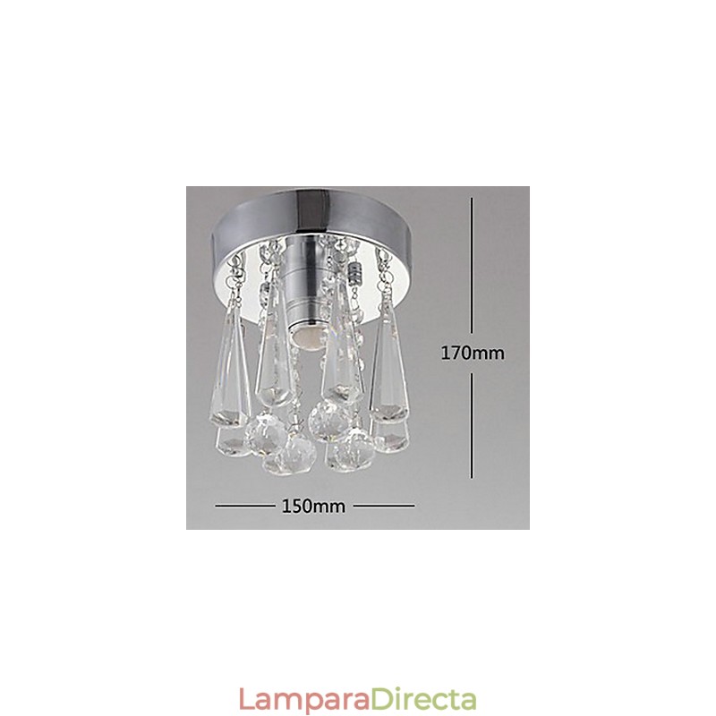 Lámpara empotrada moderna de cristal de 1 luz con forma de corona