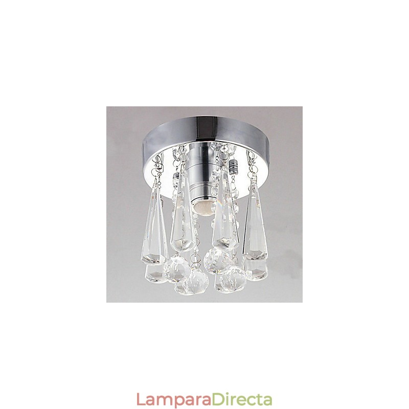 Lámpara empotrada moderna de cristal de 1 luz con forma de corona