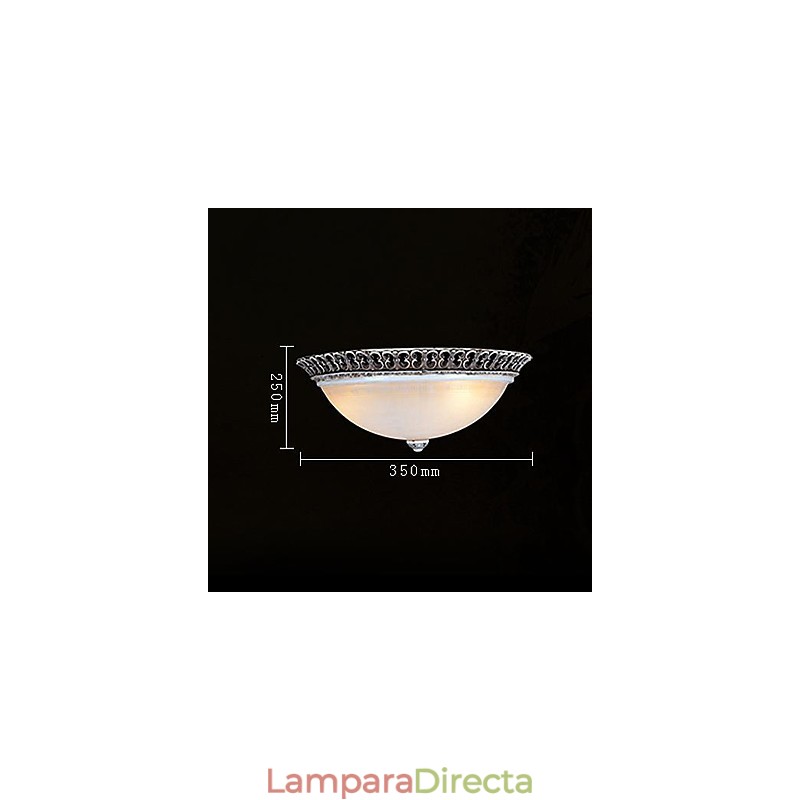Lámpara de techo de color marrón oscuro con diseño de resina de vidrio tallado, estilo clásico europeo