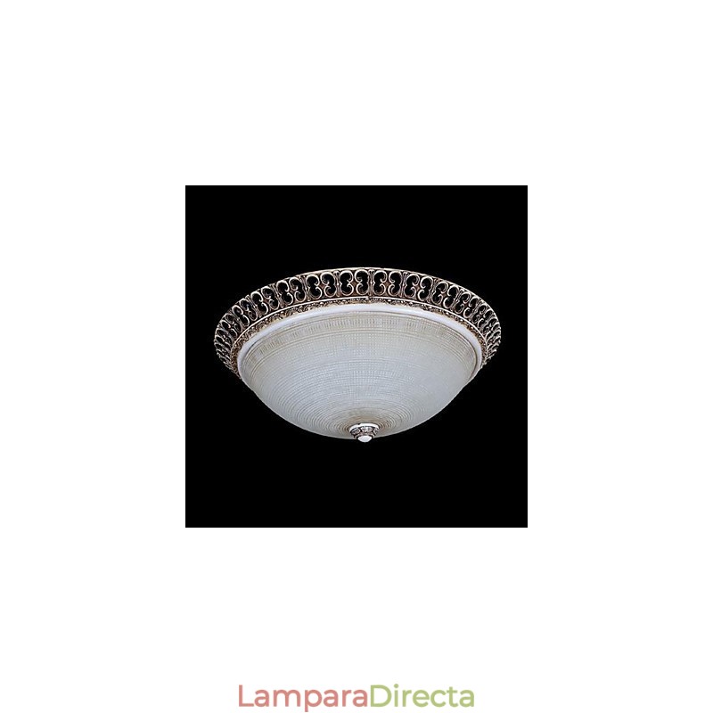 Lámpara de techo de color marrón oscuro con diseño de resina de vidrio tallado, estilo clásico europeo