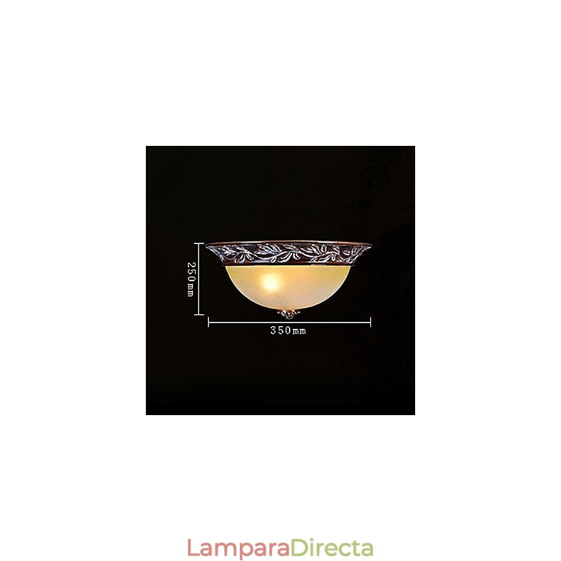 Lámpara de techo de cristal blanco y amarillo, resina, talla plateada, estilo clásico europeo.