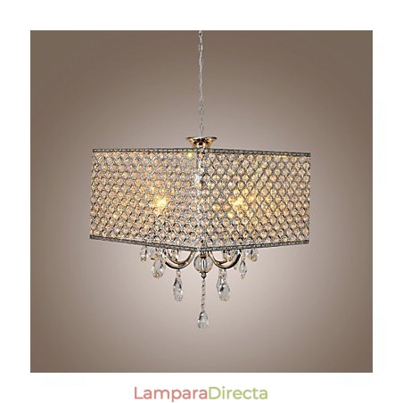 Lámpara de araña de metal con pintura de cristal de tambor contemporánea moderna Lámpara de araña de metal con pintura de cristal de tambor contemporánea moderna