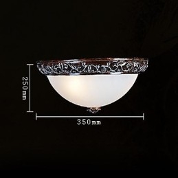 Lámpara de techo de cristal, resina, talla plateada, estilo clásico europeo