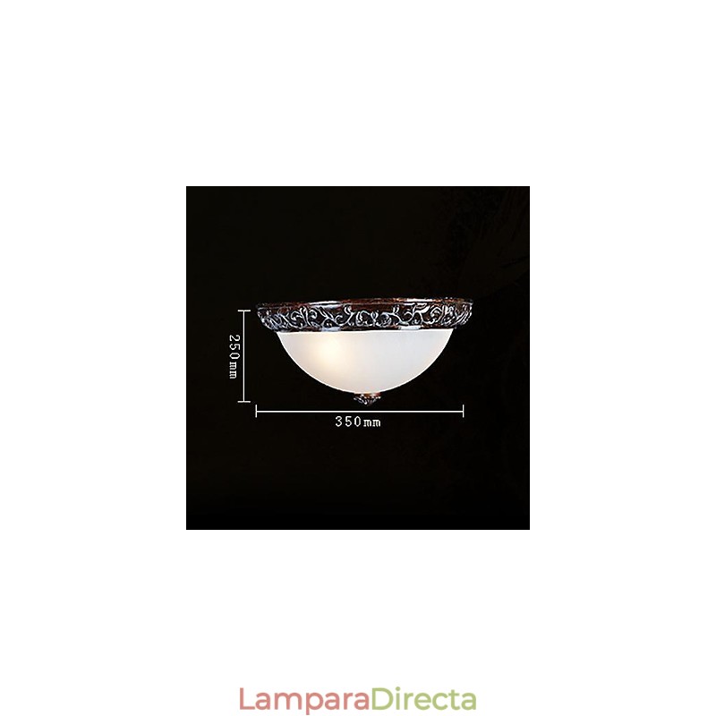 Lámpara de techo de cristal, resina, talla plateada, estilo clásico europeo