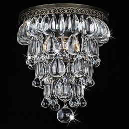 Lámpara de techo de cristal de 1 luz, estilo vintage, de hierro galvanizado