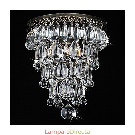 Lámpara de techo de cristal de 1 luz, estilo vintage, de hierro galvanizado Lámpara de techo de cristal de 1 luz, estilo vintage, de hierro galvanizado