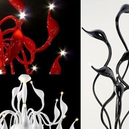 Lámpara colgante de araña de metal con pintura contemporánea moderna