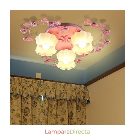 Lámpara creativa, lámpara rural, dulce, rosa, 3 luces absorbentes. Lámpara creativa, lámpara rural, dulce, rosa, 3 luces absorbentes.