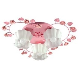 Lámpara creativa, lámpara rural, dulce, rosa, 3 luces absorbentes.