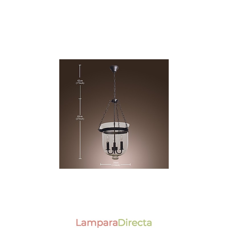 Lámpara de araña tradicional clásica vintage estilo mini galvanizada