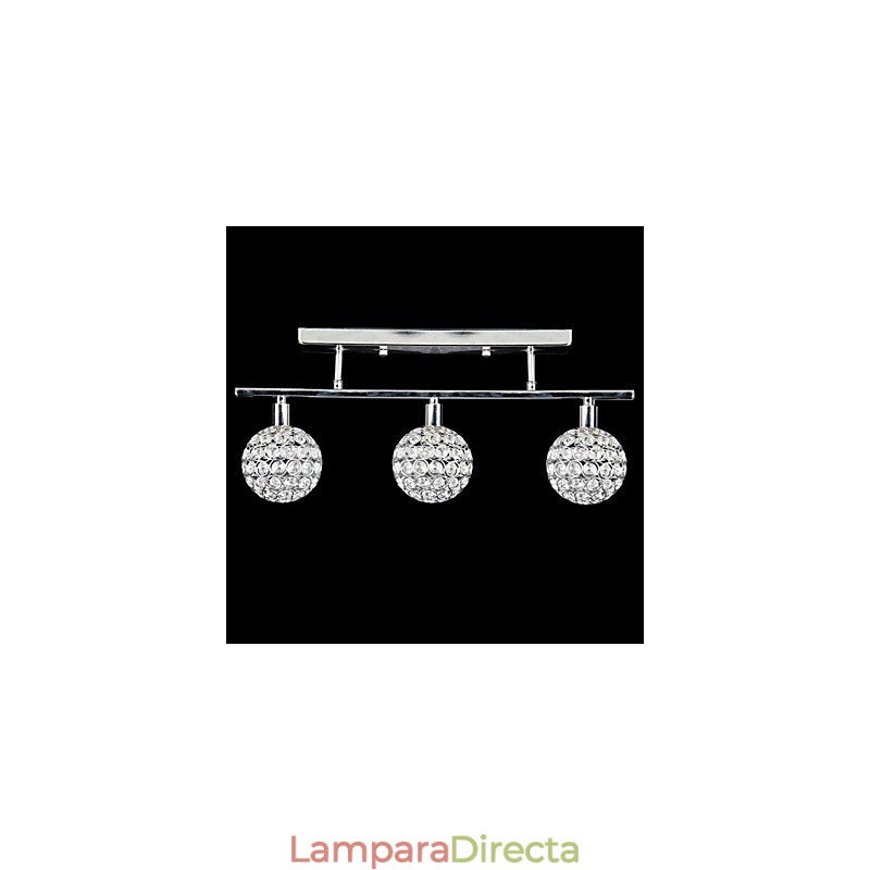 Lámpara de techo moderna contemporánea de metal cromado y cristal