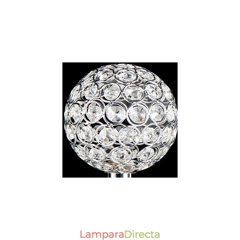 Lámpara de techo moderna contemporánea de metal cromado y cristal