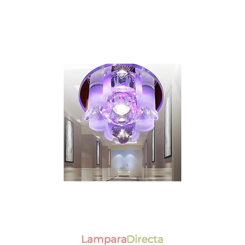 Lámpara de techo moderna contemporánea de cristal y metal
