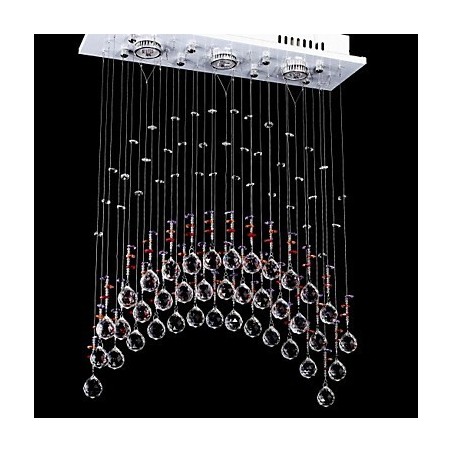 Lámpara de araña de cristal K9 de acero inoxidable con 5 luces y luz transparente Lámpara de araña de cristal K9 de acero inoxidable con 5 luces y luz transparente