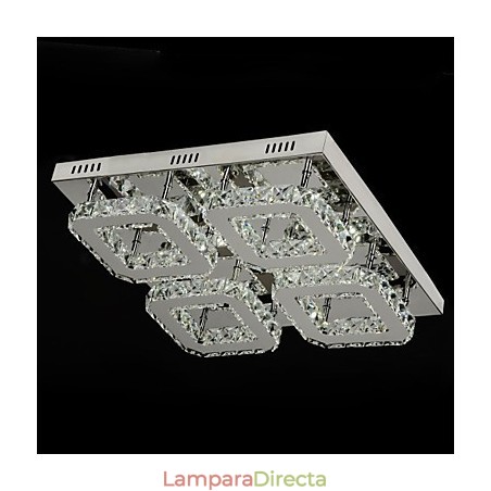 Lámpara de techo moderna contemporánea de metal cromado y cristal Lámpara de techo moderna contemporánea de metal cromado y cristal