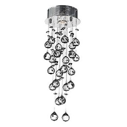 Lámpara de techo de cristal de 1 luz moderna con acabado galvanizado en hierro