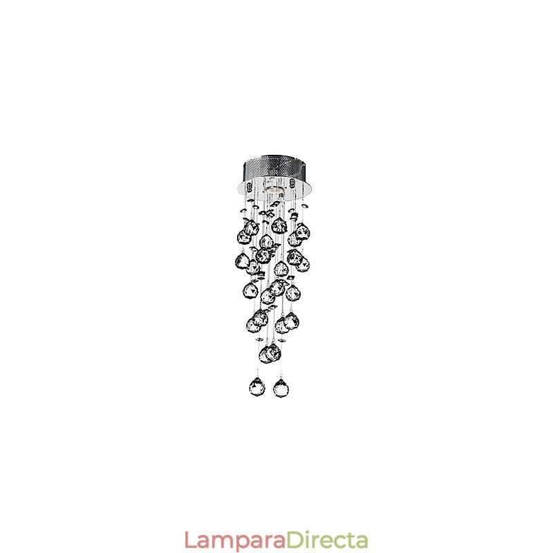 Lámpara de techo de cristal de 1 luz moderna con acabado galvanizado en hierro