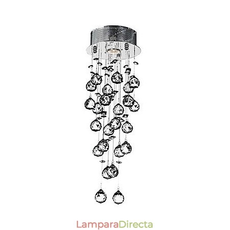 Lámpara de techo de cristal de 1 luz moderna con acabado galvanizado en hierro Lámpara de techo de cristal de 1 luz moderna con acabado galvanizado en hierro