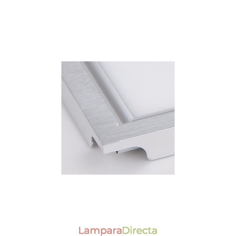 Lámpara de techo integrada con panel y borde blanco