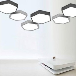 Lámpara de luces de geometría hexagonal con luz de domo absorbente
