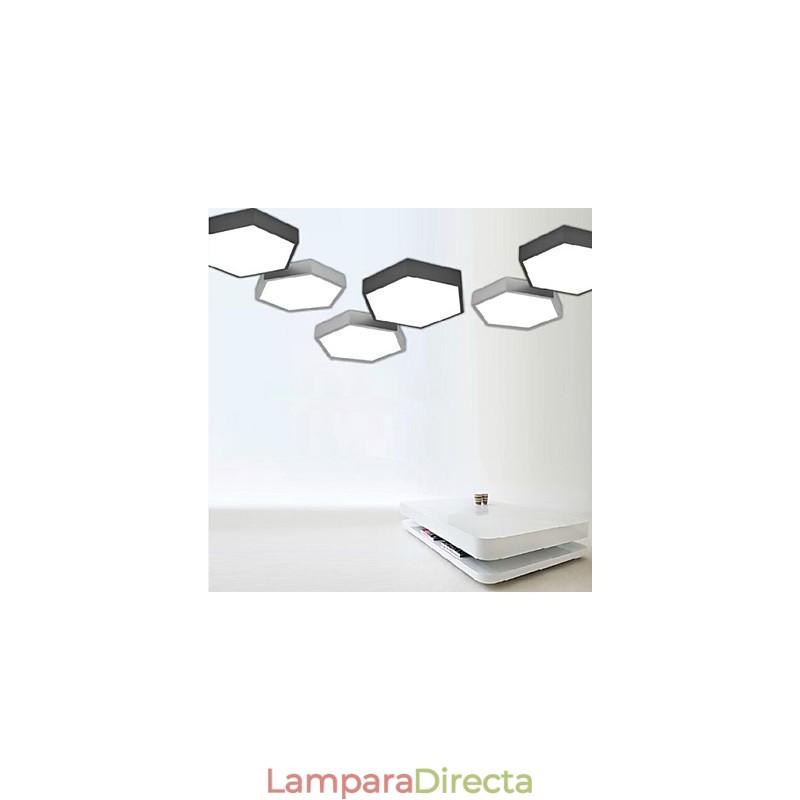 Lámpara de luces de geometría hexagonal con luz de domo absorbente