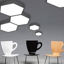 Lámpara de luces de geometría hexagonal con luz de domo absorbente