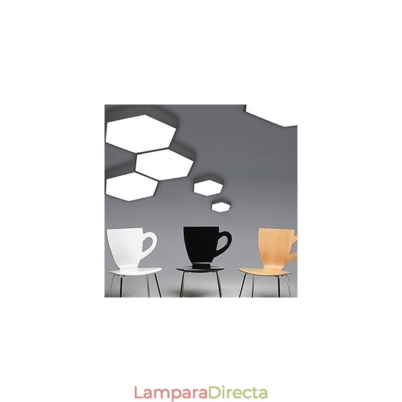 Lámpara de luces de geometría hexagonal con luz de domo absorbente