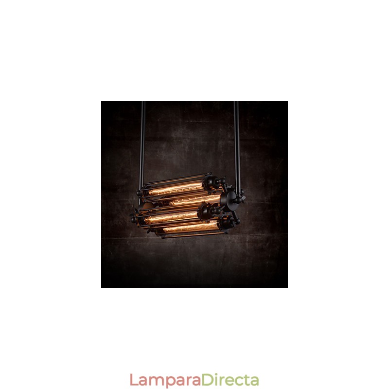 Lámpara de araña de metal galvanizado estilo rústico retro mini